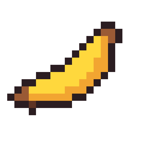 Banana pixel art icon