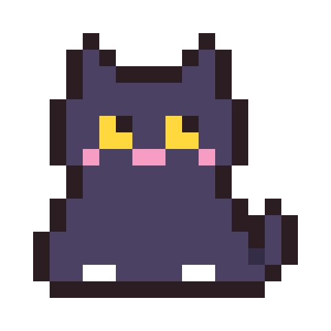 Black cat pixel art icon
