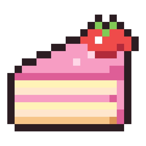 Cake slice pixel art icon
