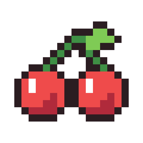 Cherries pixel art icon
