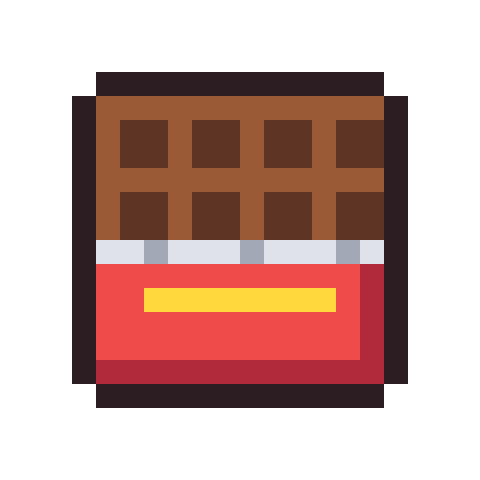 Chocolate bar pixel art icon