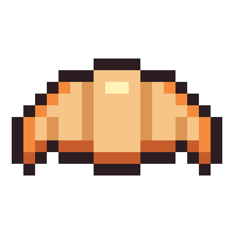 Croissant pixel art icon