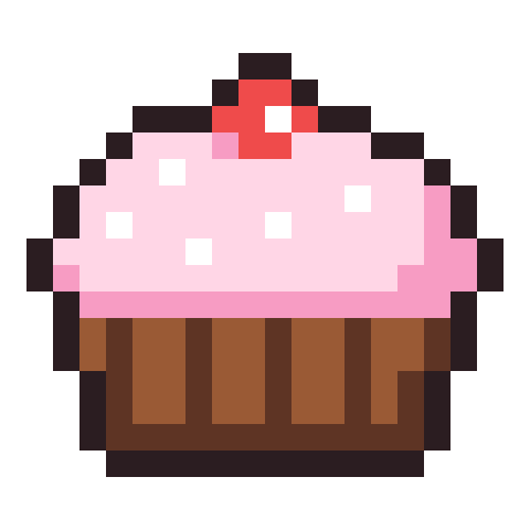 Cupcake pixel art icon