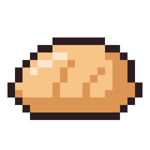 Dinner roll pixel art icon