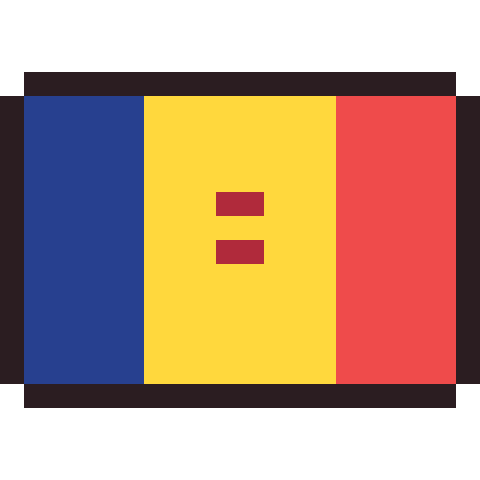 Andorra flag pixel art icon