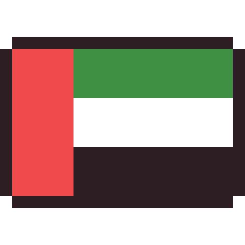 United Arab Emirates flag pixel art icon