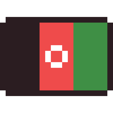 Afghanistan flag pixel art icon