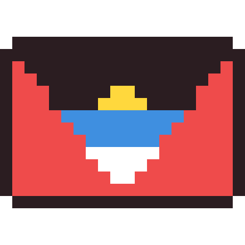 Antigua and Barbuda flag pixel art icon