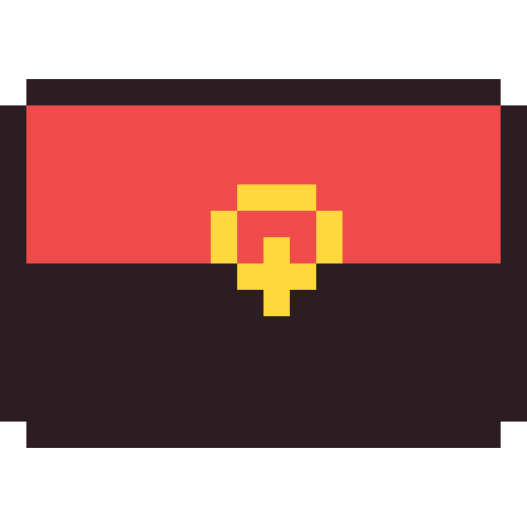 Angola flag pixel art icon