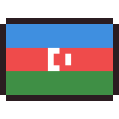 Azerbaijan flag pixel art icon
