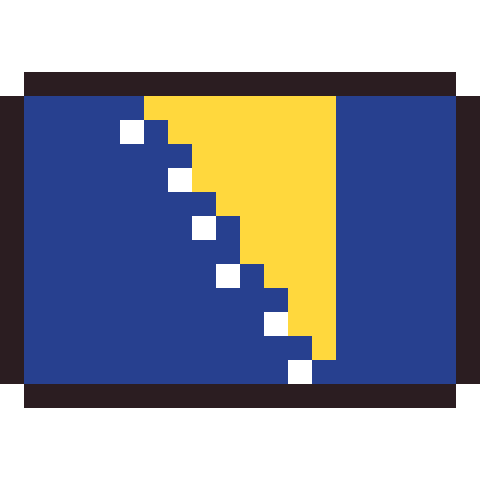 Bosnia and Herzegovina flag pixel art icon