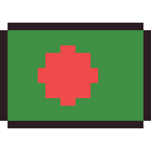 Bangladesh flag pixel art icon