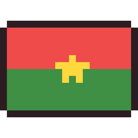 Burkina Faso flag pixel art icon