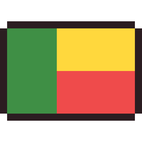 Benin flag pixel art icon