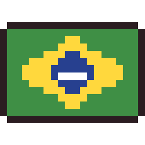 Brazil flag pixel art icon