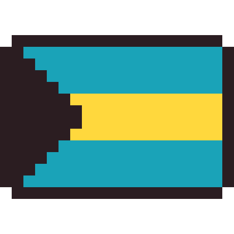 Bahamas flag pixel art icon