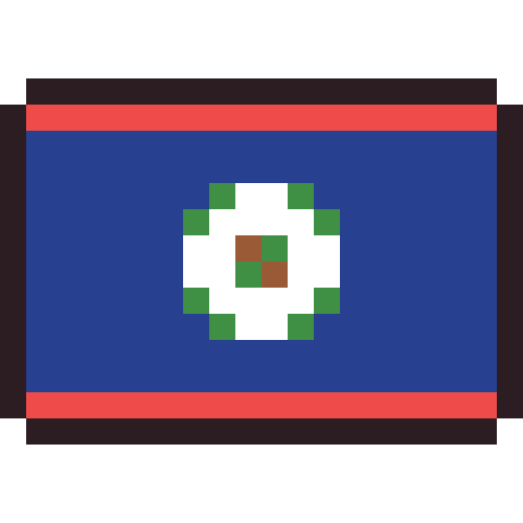 Belize flag pixel art icon