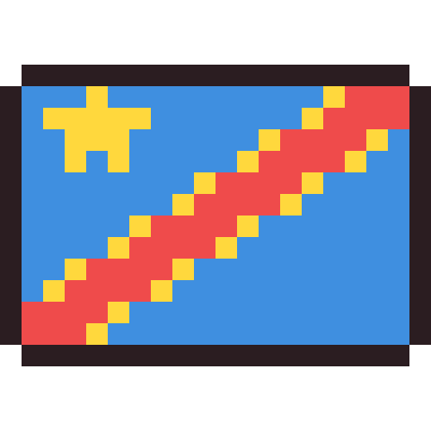 DR Congo flag pixel art icon