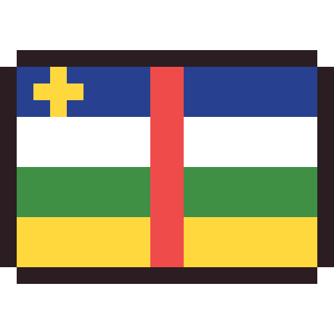 Central African Republic flag pixel art icon