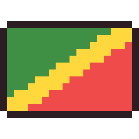 Republic of the Congo flag pixel art icon