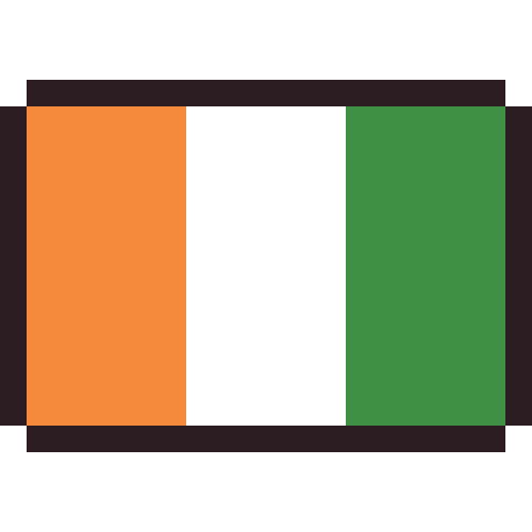 Côte d’Ivoire flag pixel art icon