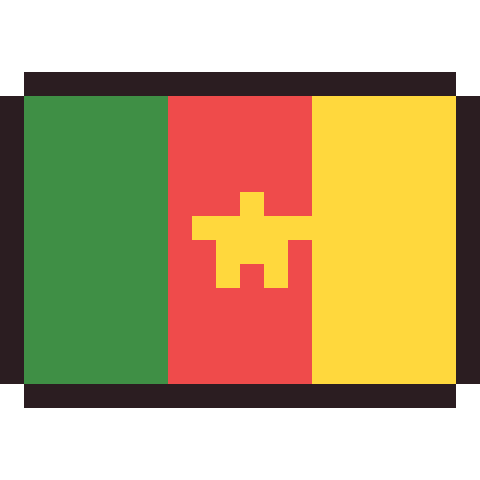 Cameroon flag pixel art icon