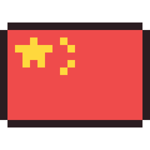 China flag pixel art icon