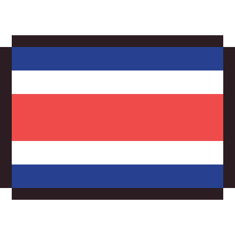 Costa Rica flag pixel art icon
