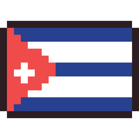 Cuba flag pixel art icon