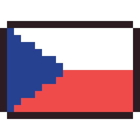 Czechia flag pixel art icon