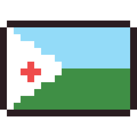 Djibouti flag pixel art icon