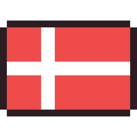 Denmark flag pixel art icon