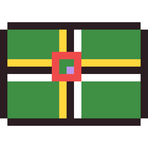 Dominica flag pixel art icon