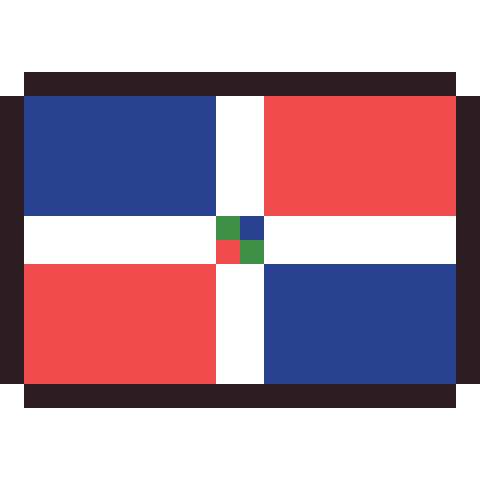 Dominican Republic flag pixel art icon
