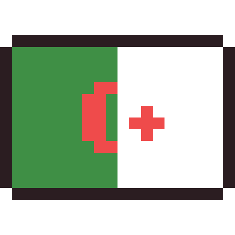 Algeria flag pixel art icon