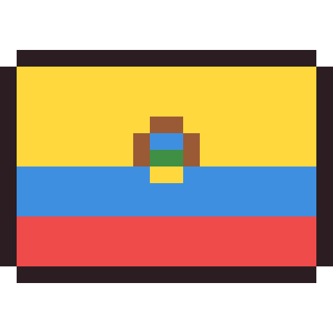 Ecuador flag pixel art icon