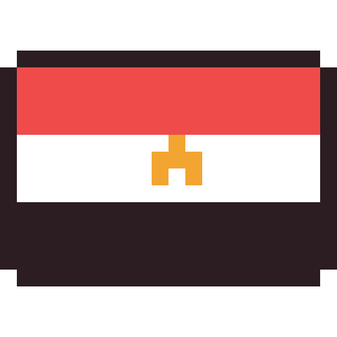 Egypt flag pixel art icon