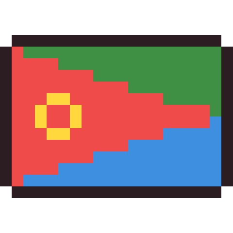 Eritrea flag pixel art icon