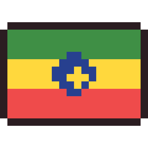 Ethiopia flag pixel art icon