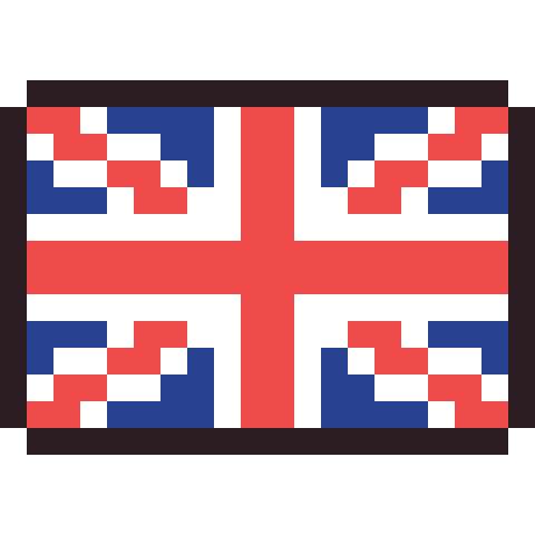 United Kingdom flag pixel art icon