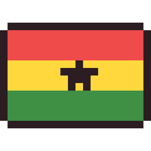 Ghana flag pixel art icon