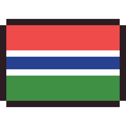 Gambia flag pixel art icon