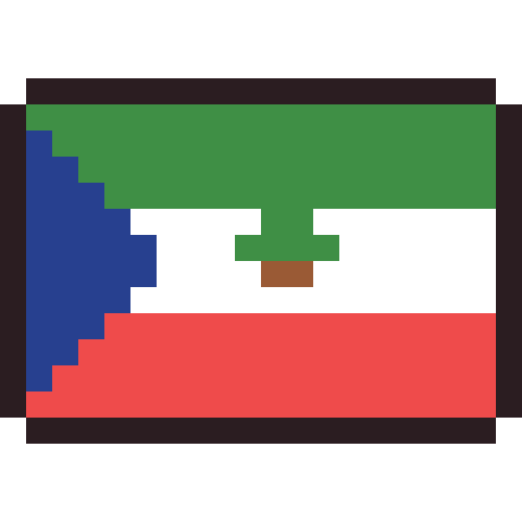 Equatorial Guinea flag pixel art icon