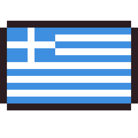 Greece flag pixel art icon