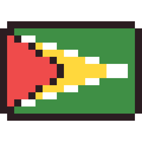 Guyana flag pixel art icon