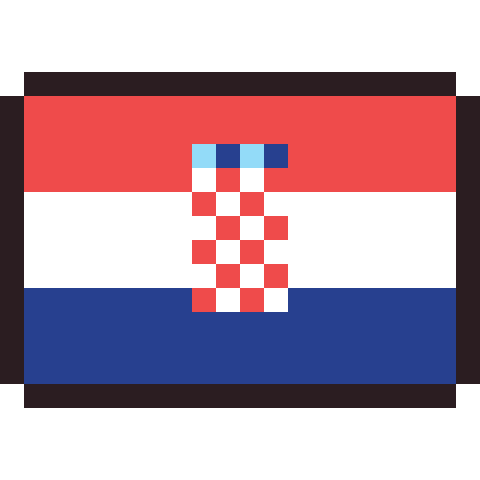 Croatia flag pixel art icon