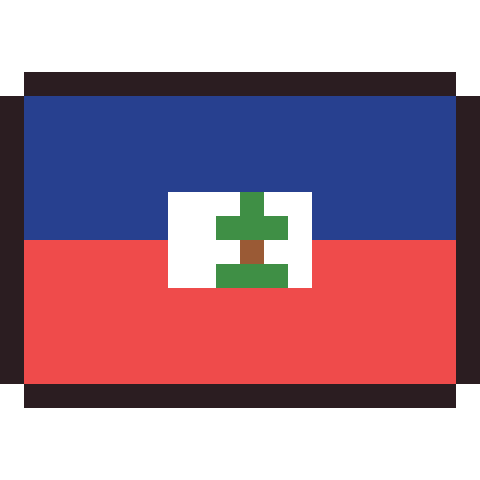 Haiti flag pixel art icon