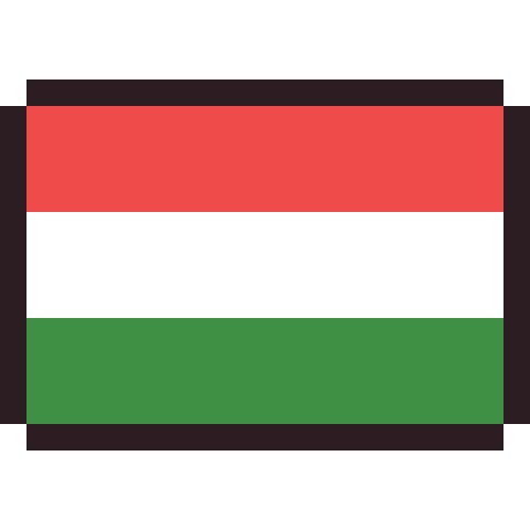 Hungary flag pixel art icon