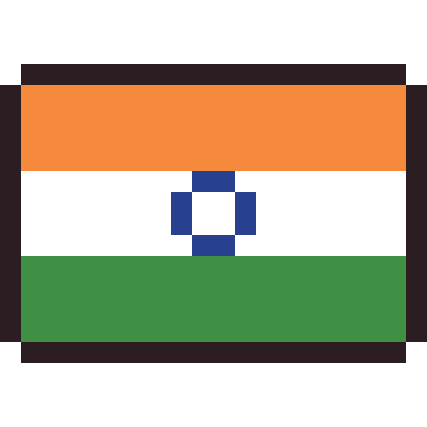 India flag pixel art icon