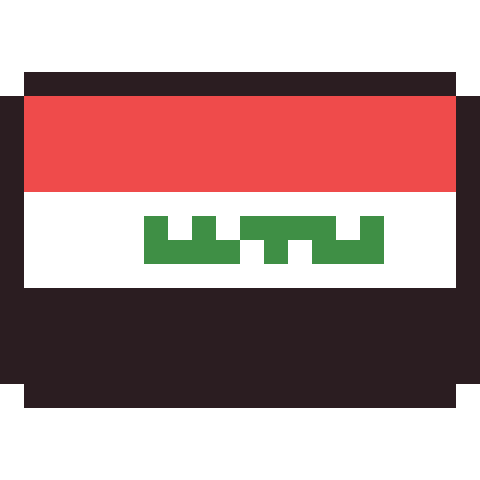Iraq flag pixel art icon
